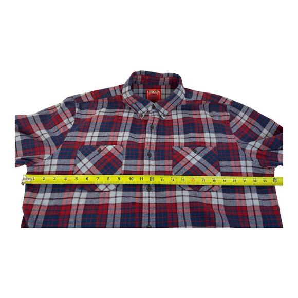 Vintage Big Mac Flannel Shirt Mens L Red Blue Plaid Outdoors Camping Barn Chore - Picture 10 of 13